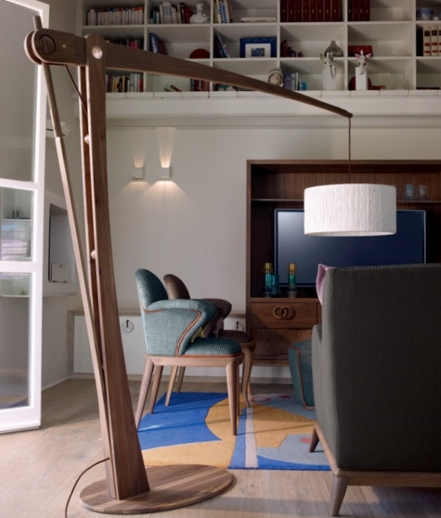 Piantana Archita dettaglio versione noce